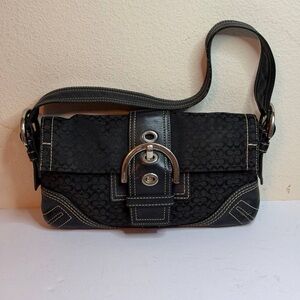 Coach Y2K SoHo Micro C Signature Monogram Black Shoulder Bag